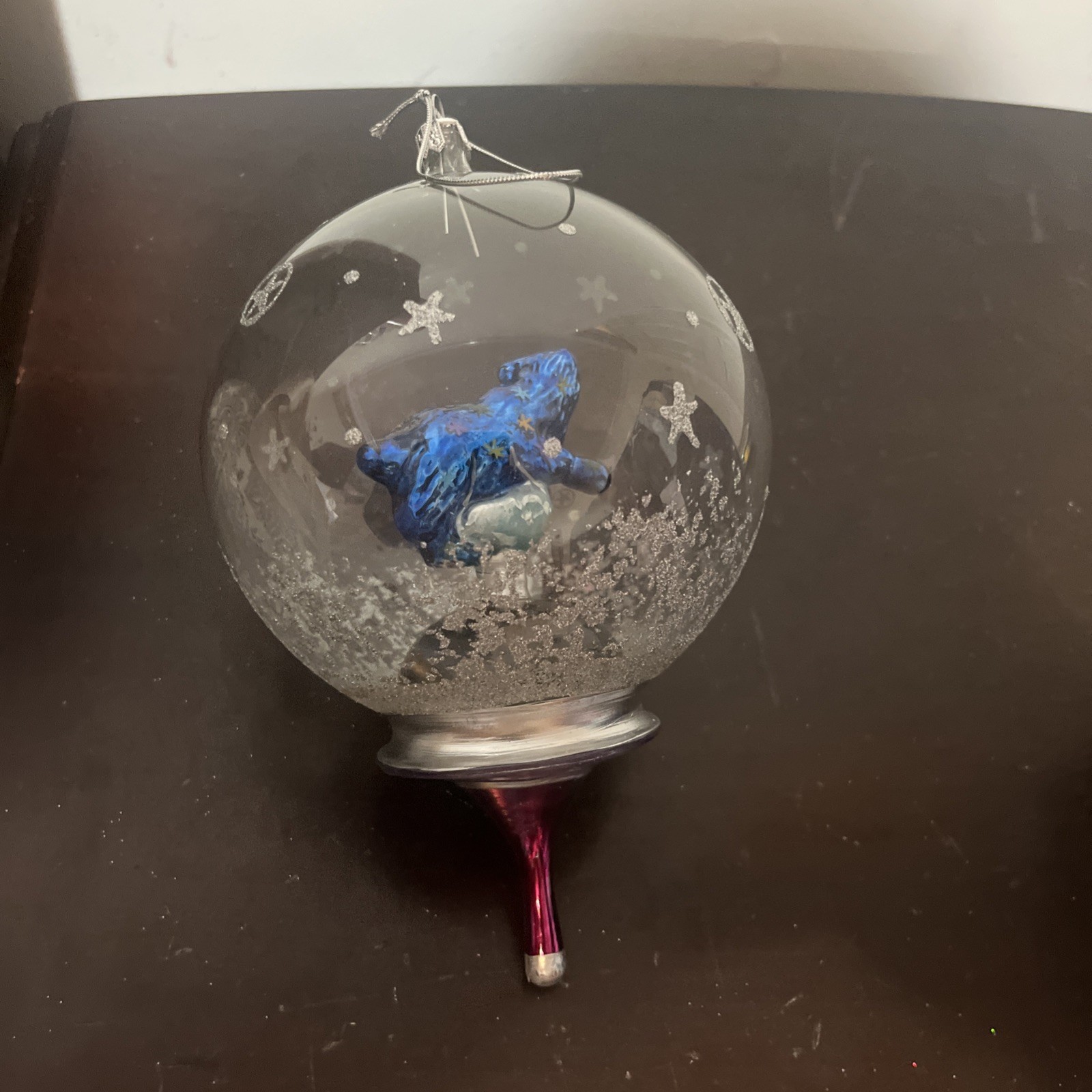 Pegasus Blown Glass ornament Ball Christmas figurine clear.