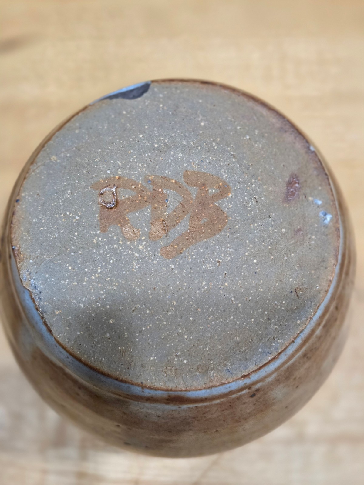 Vintage RDB Signed Speckled Stoneware Studio Pottery Vase Mug