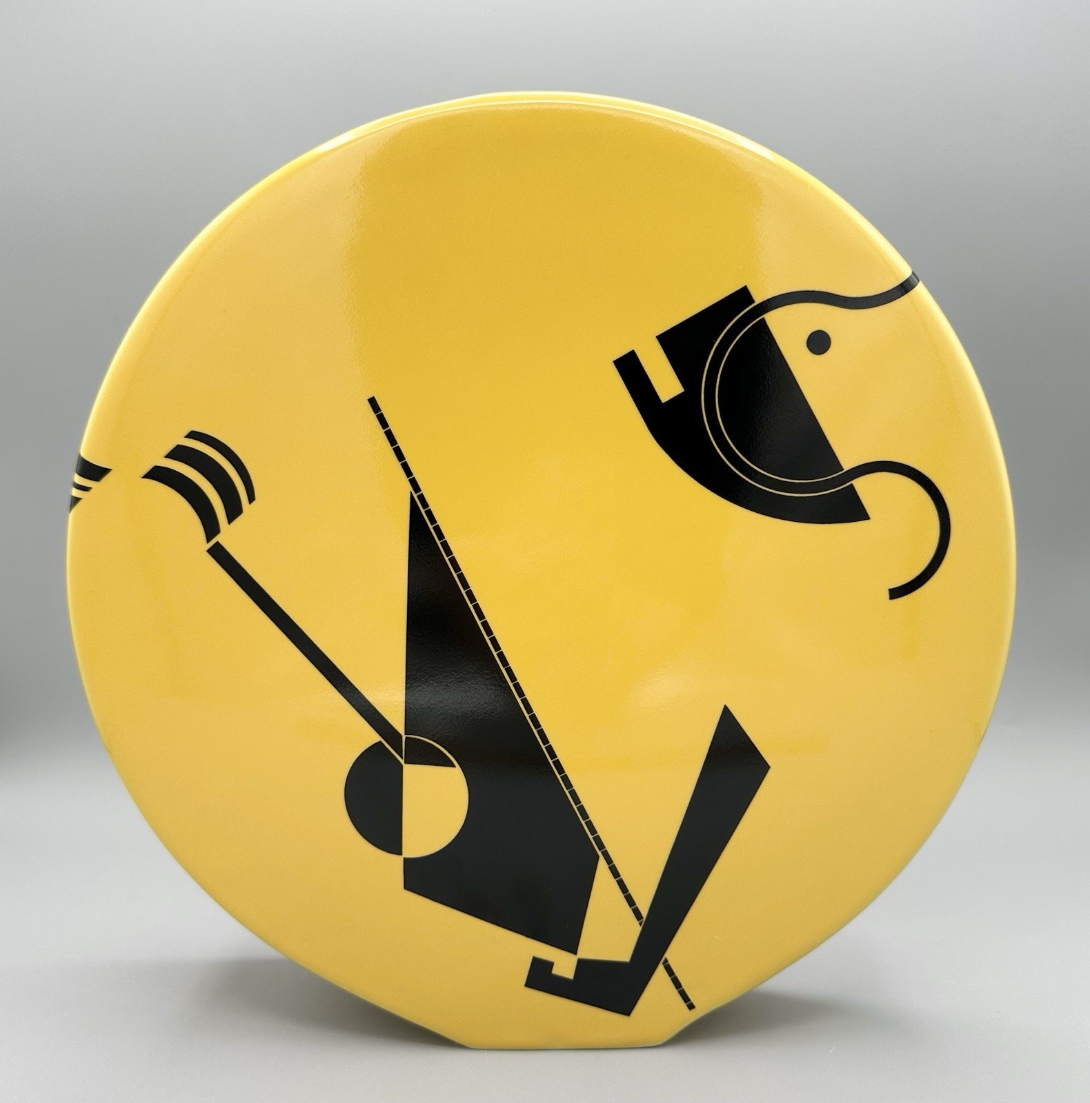 Toyo Japan Rhythm Vase Scott Summer Yellow & Black Modern Abstract Cubist 1980’s