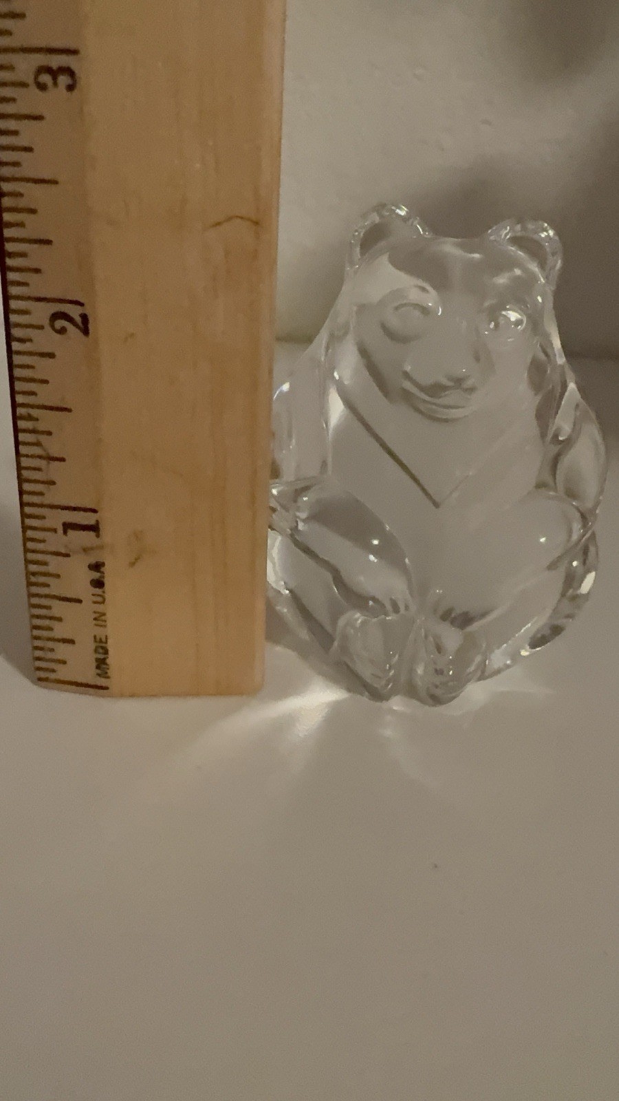 Vintage Steuben Crystal Seated Bear figurine 2.5” Signed Steuben w/ LDA