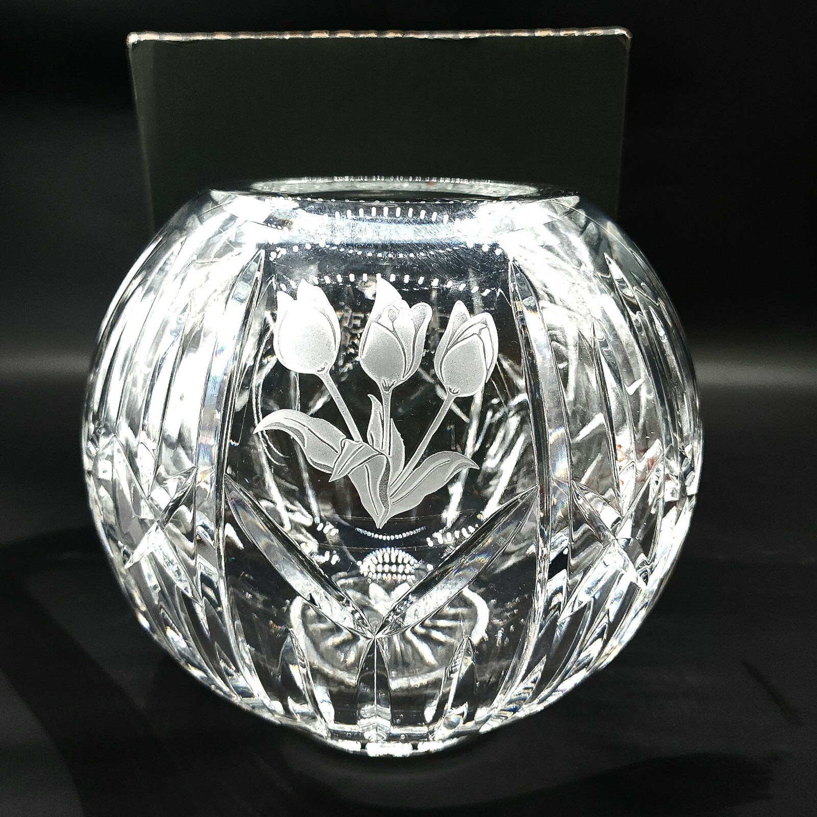 Waterford Crystal Tulip 9″ Rose Bowl, Stamped And Numbered with Box