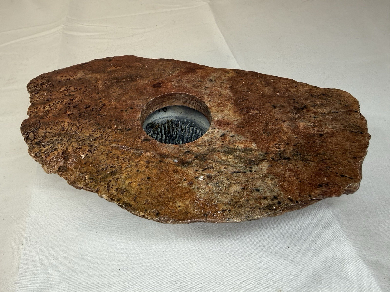 Stone Slate Vase Flower Frog Holder, Unbranded