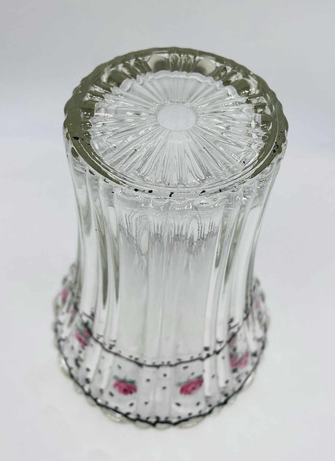 Antique CZECH BOHEMIAN TRANSLUCENT FLORAL ENAMELED GLASS VASE