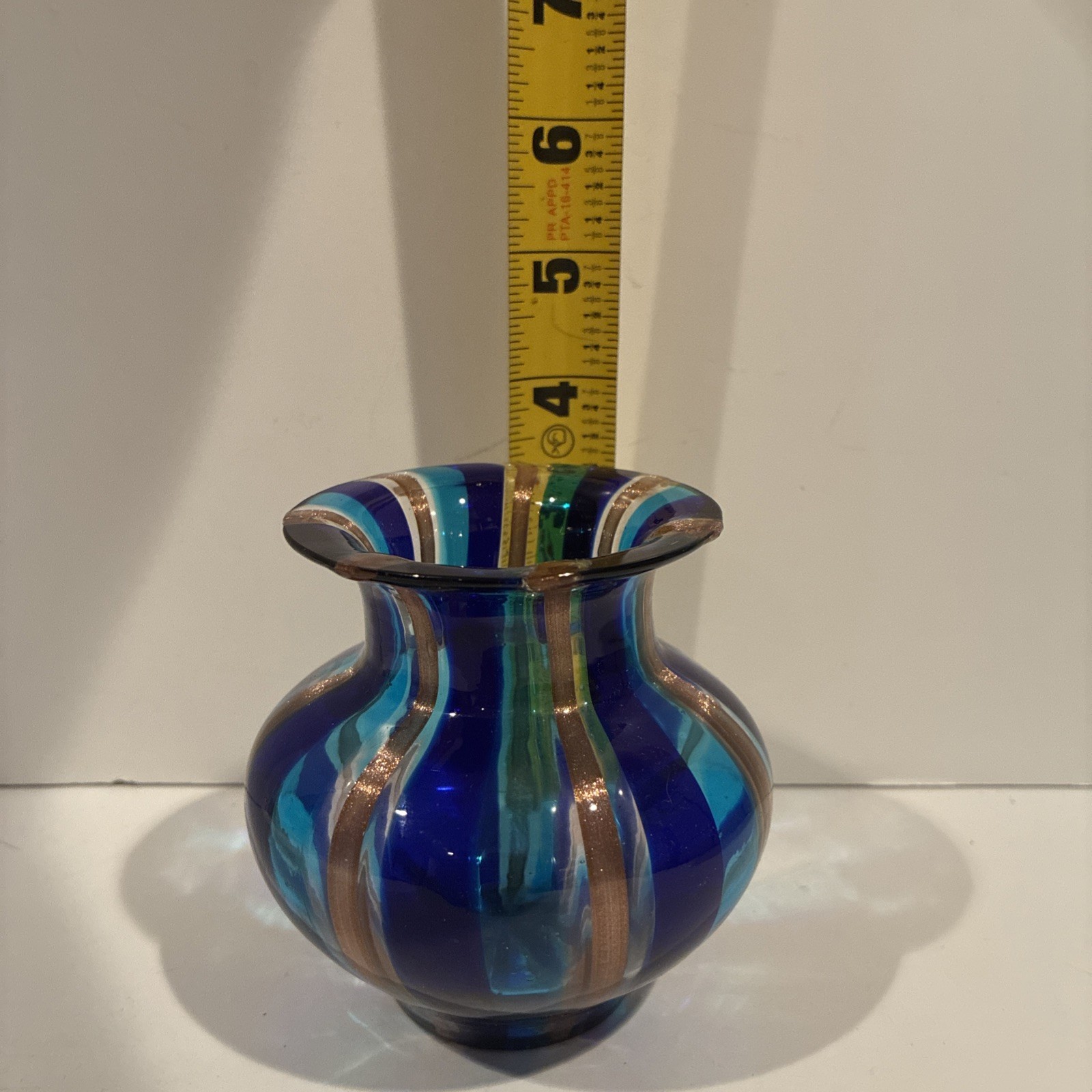 Murano Multi Colored Vase Made In Italy Venezia 3 1/4”
