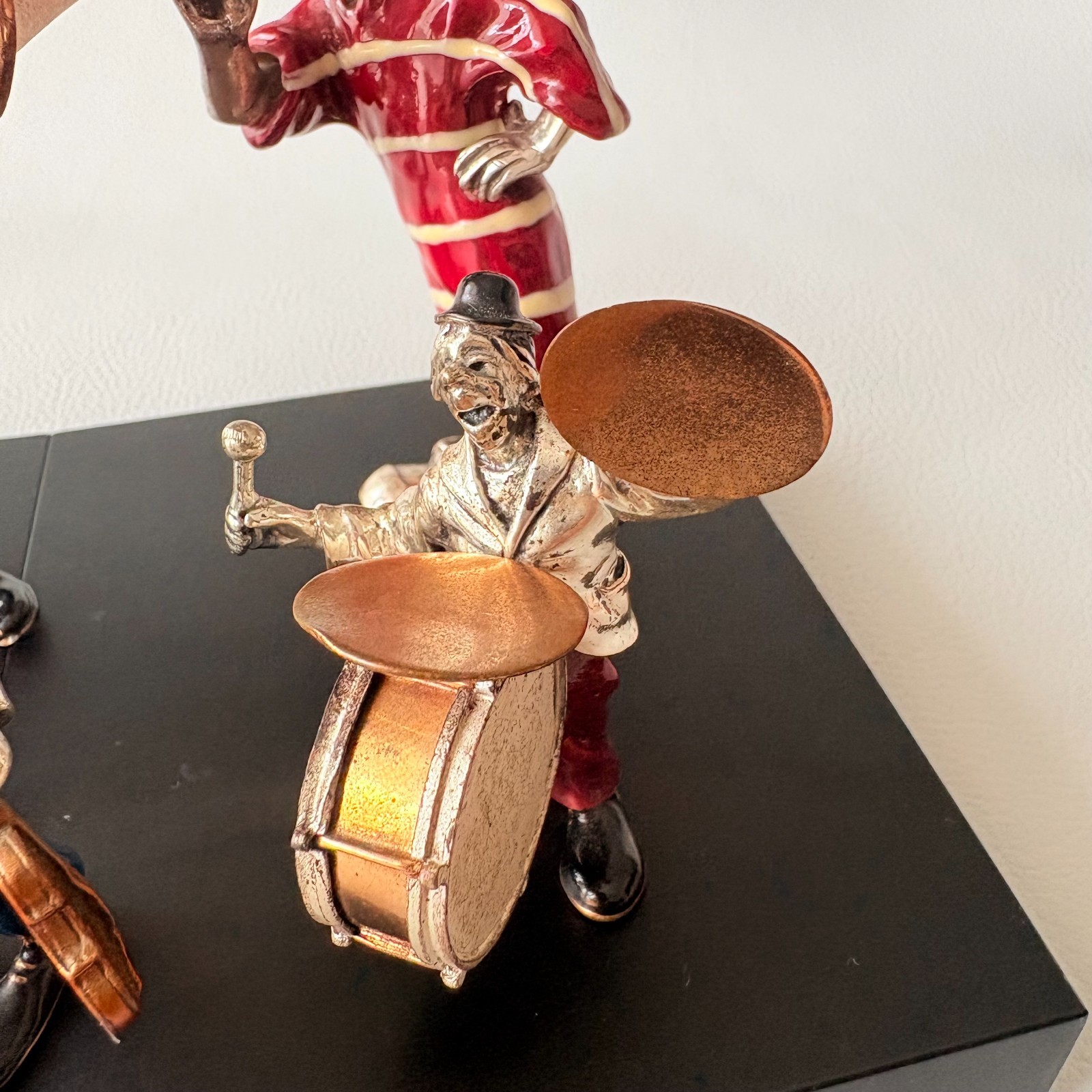 Murano Glass Jazz Band 6pc Set 925 Silver Overlay Attributed to Sorini Italy