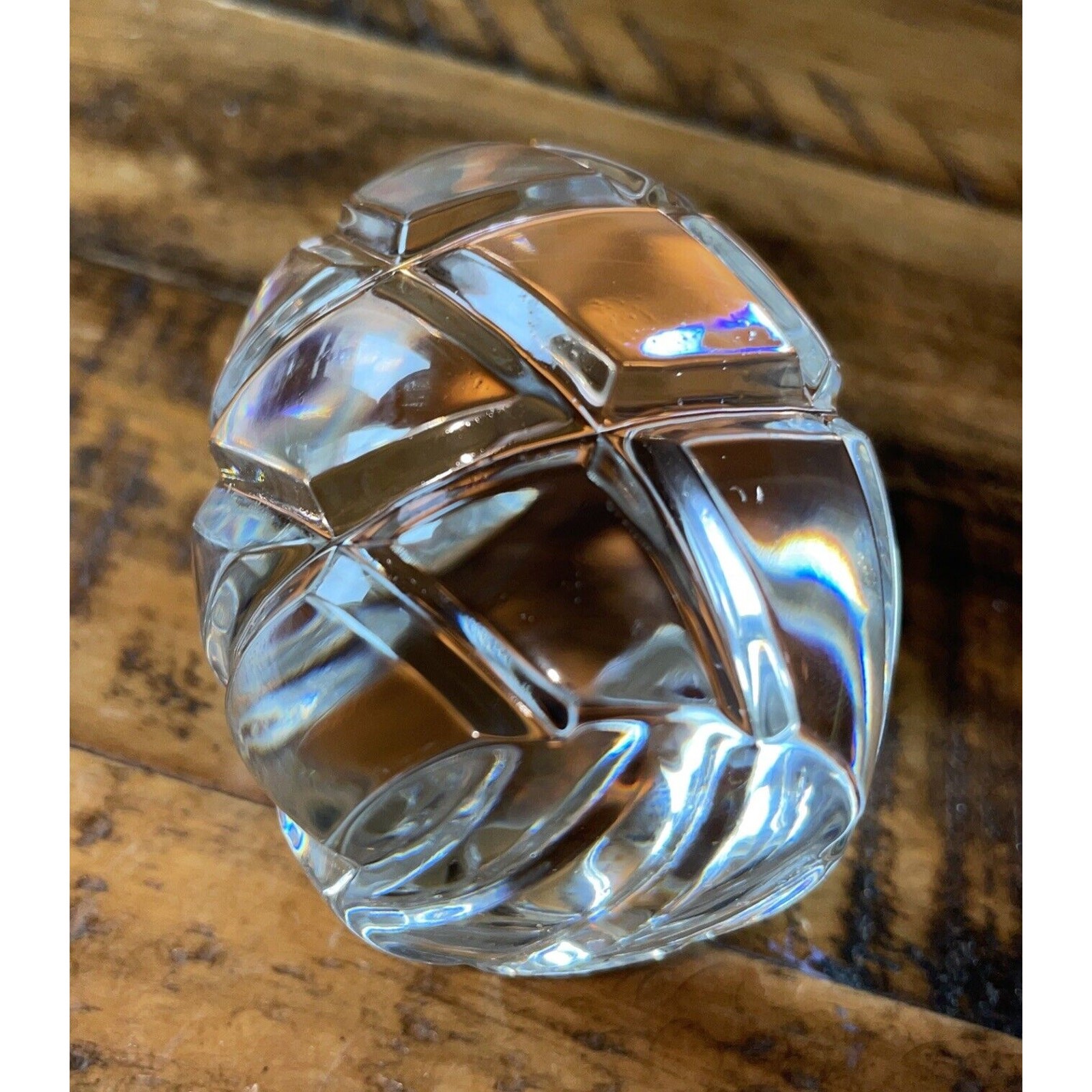 Solid Crystal Egg w/ Swirls Paperweight 3.25 in Weight Is 1 Pound. Beautiful!