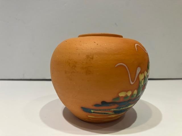 Hand-painted Raised Glaze Clay Pottery Vase Dominican Republic signed