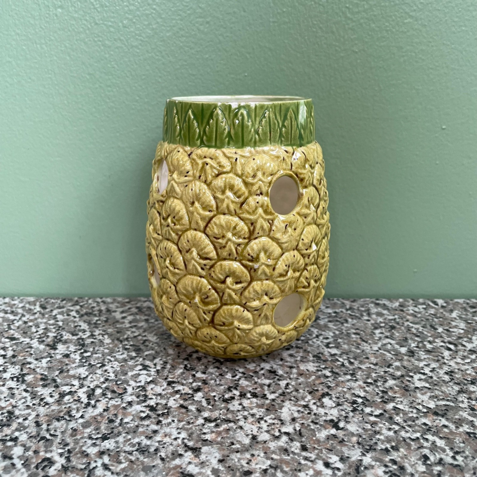 Handmade Pineapple Candle Jar Holder 5″
