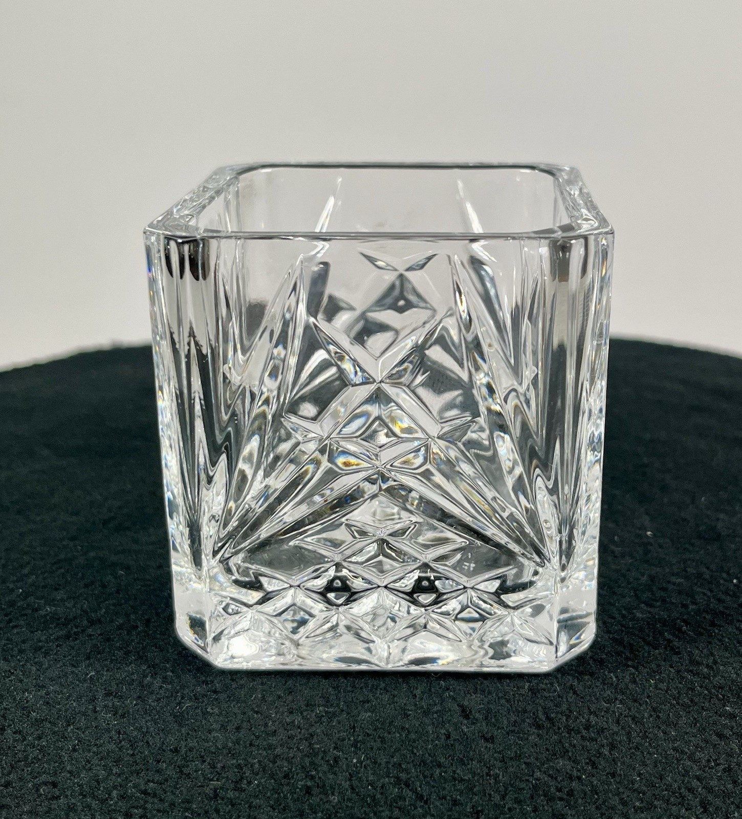 RARE Cristal D’Arques Square Votive Lead Crystal Candle Holder Vintage Elegant