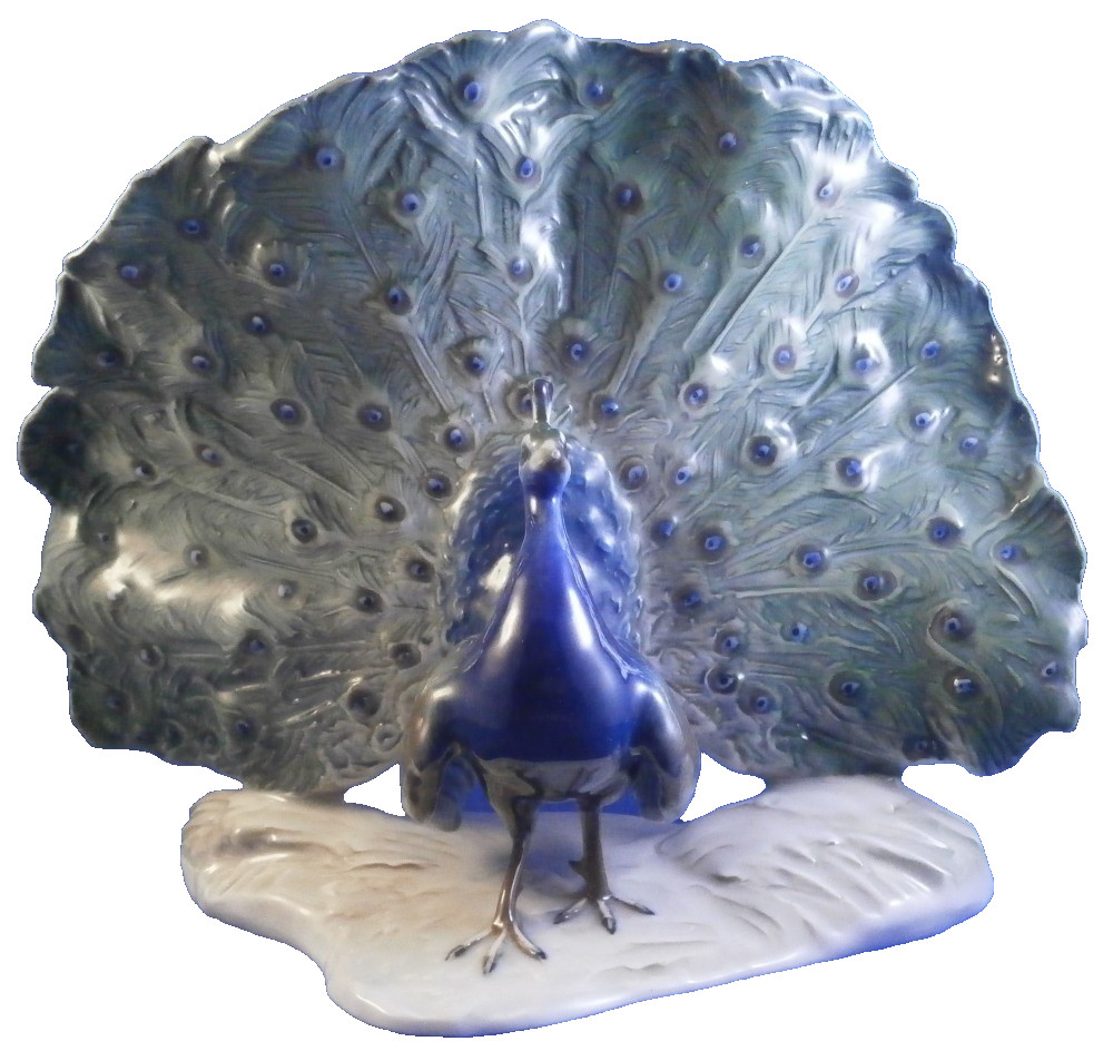 Vintage Rosenthal Porcelain Peacock Bird Figurine Figure German Germany