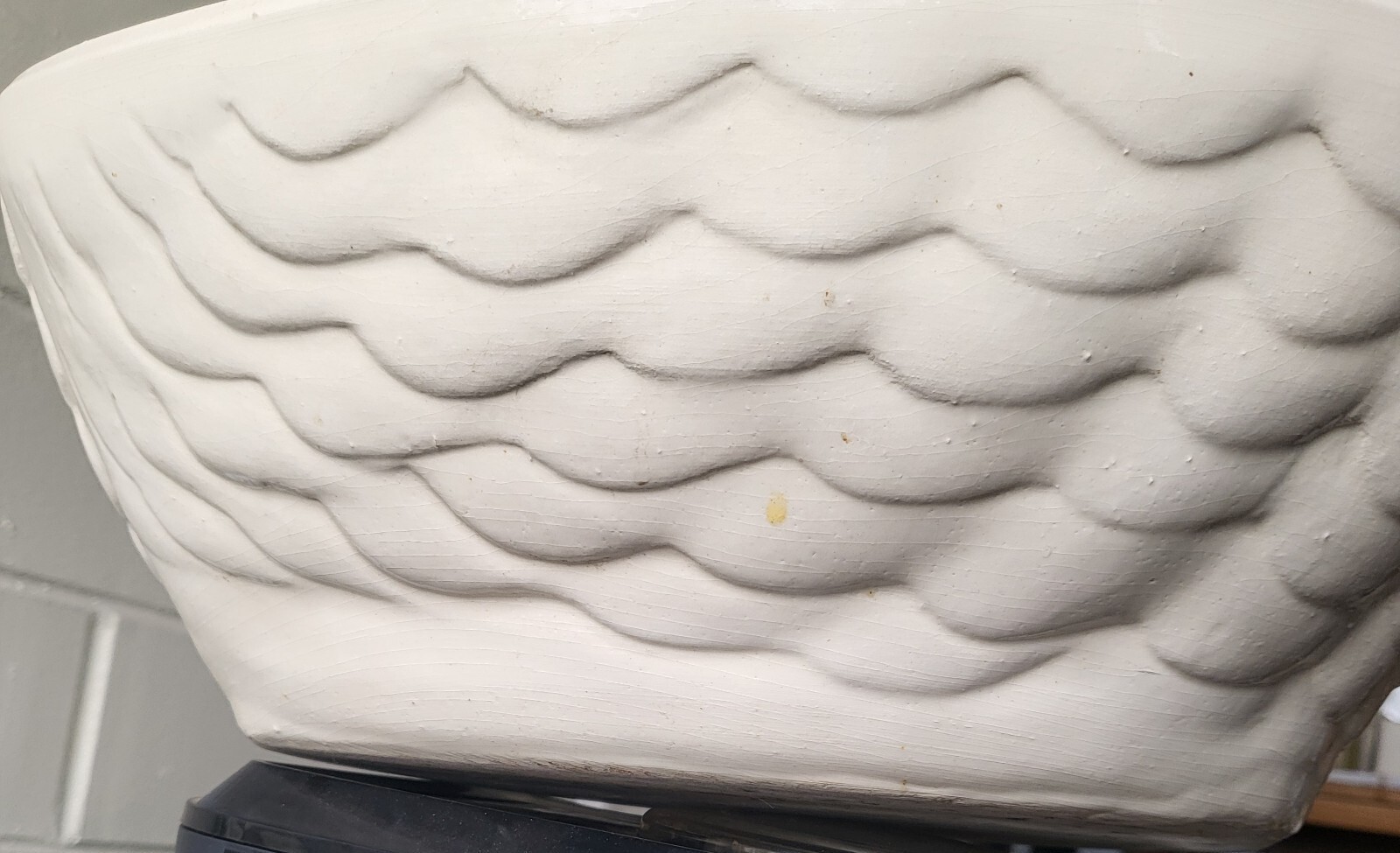 GIANT MP MOUNTAINSIDE POTTERY BOWL 8LB 15″ X 14″ X 5″ HIGHWHITE GLAZE IN AND OUT