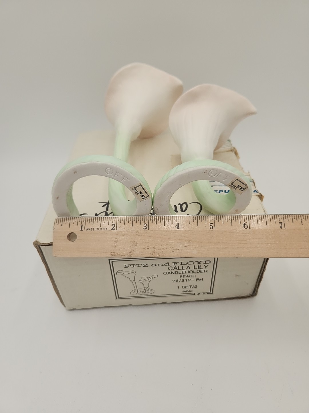 Vintage Fitz & Floyd Calla Lily Candle Holders Set of 2 Original Box EUC Japan
