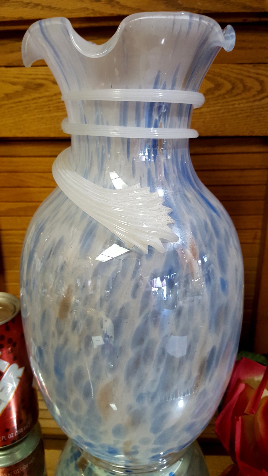 8 lbs Glass HANDMADE Vase/ Decanter UNIQUE Butterflies From Murano, Italy BEAUTY