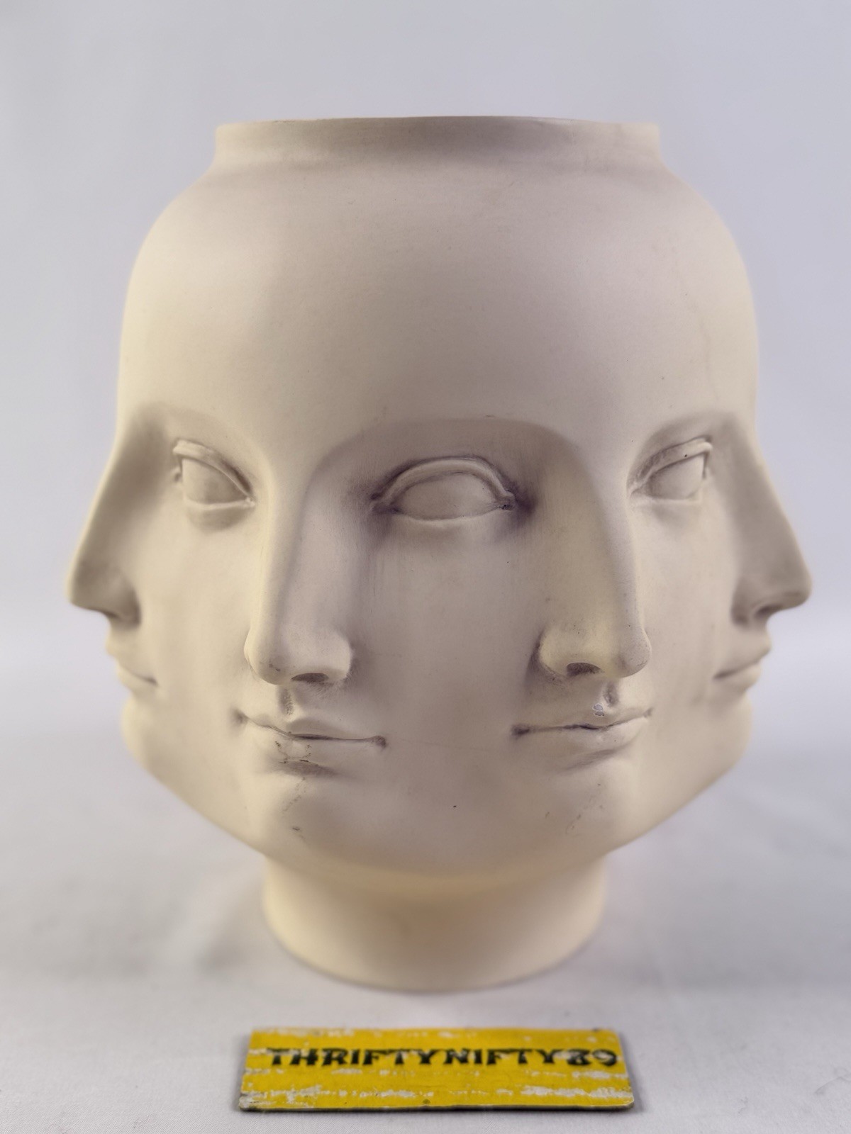 TMS PERPETUAL FACES VITRUVIAN VASE PLANTER JAR 2005 FORNASETTI DORA MAAR STYLE