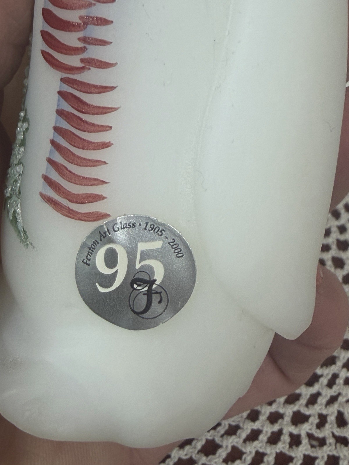 95th Anniversary Vintage Fenton 2000 Christmas Penguin Hand Painted Signed