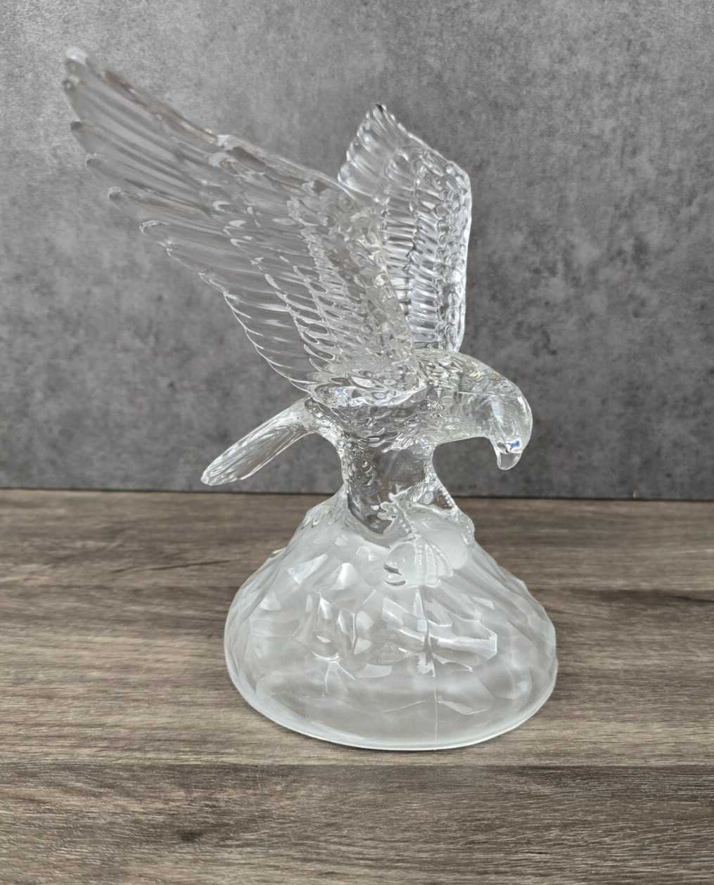 Eagle Figurine Statue Vintage Cristal D’Arques Made in France 24% Lead Crystal