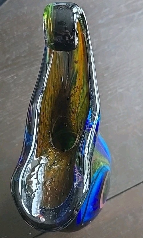 GORGEOUS Multicolored Murano Italian Glass Art Glassware Vase 15.75″x6.5″x5″