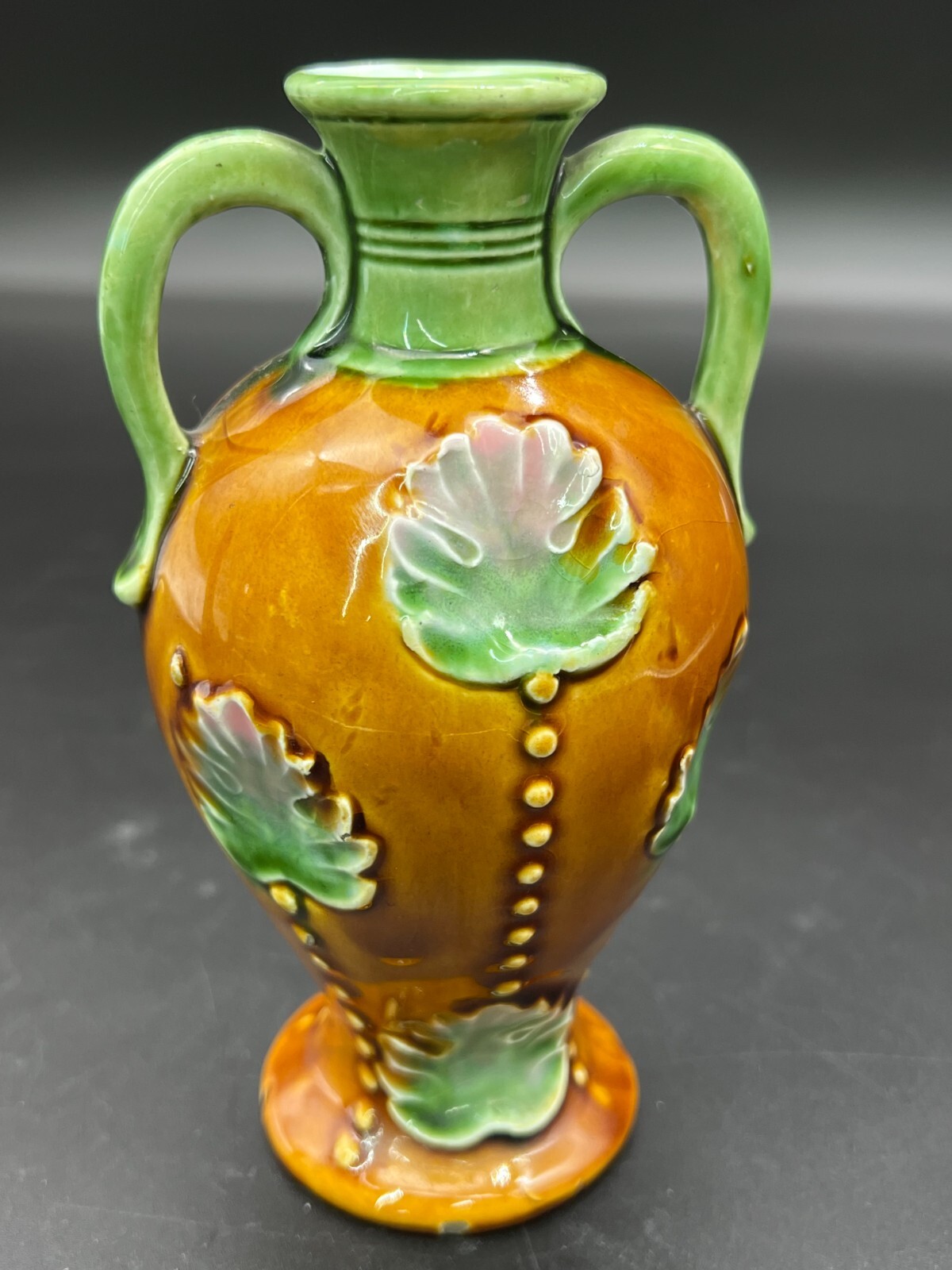 Continental Majolica Flower Bud Vase