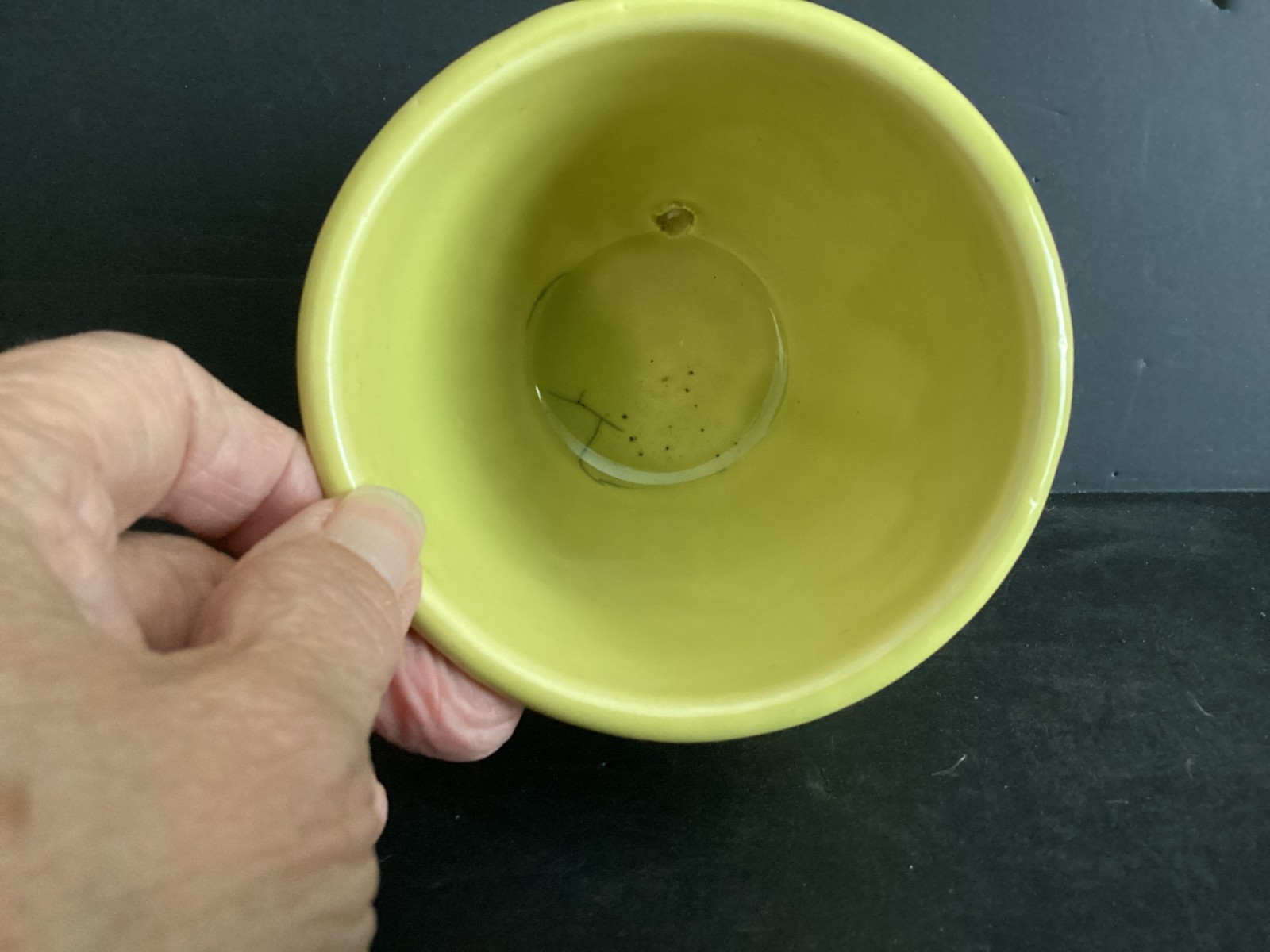 Vintage MCM McCoy Chartreuse Green Beaded Flower Pot