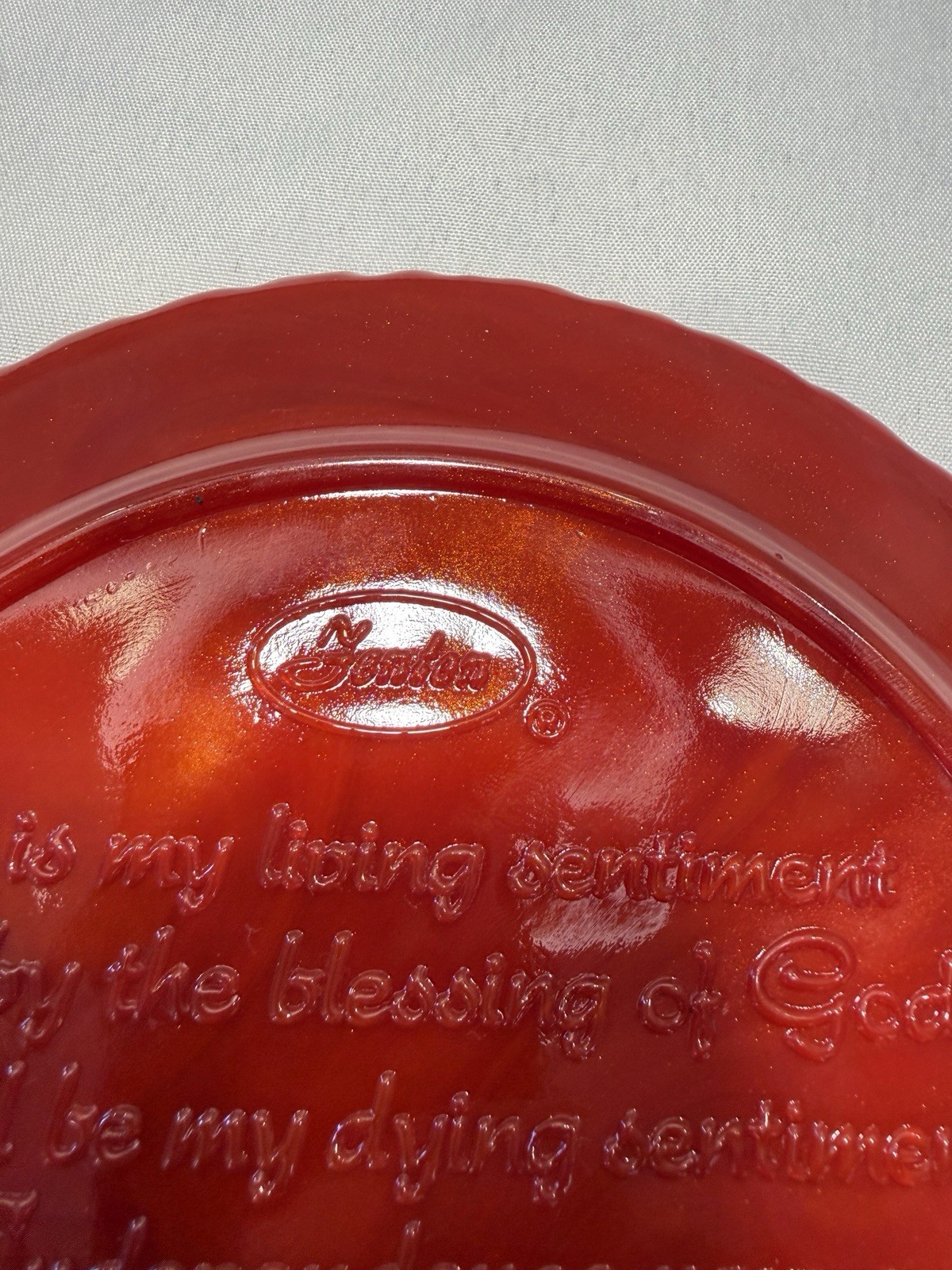 Fenton Red Pressed Glass Collector Plate 1776-1976 Eagle & Stars