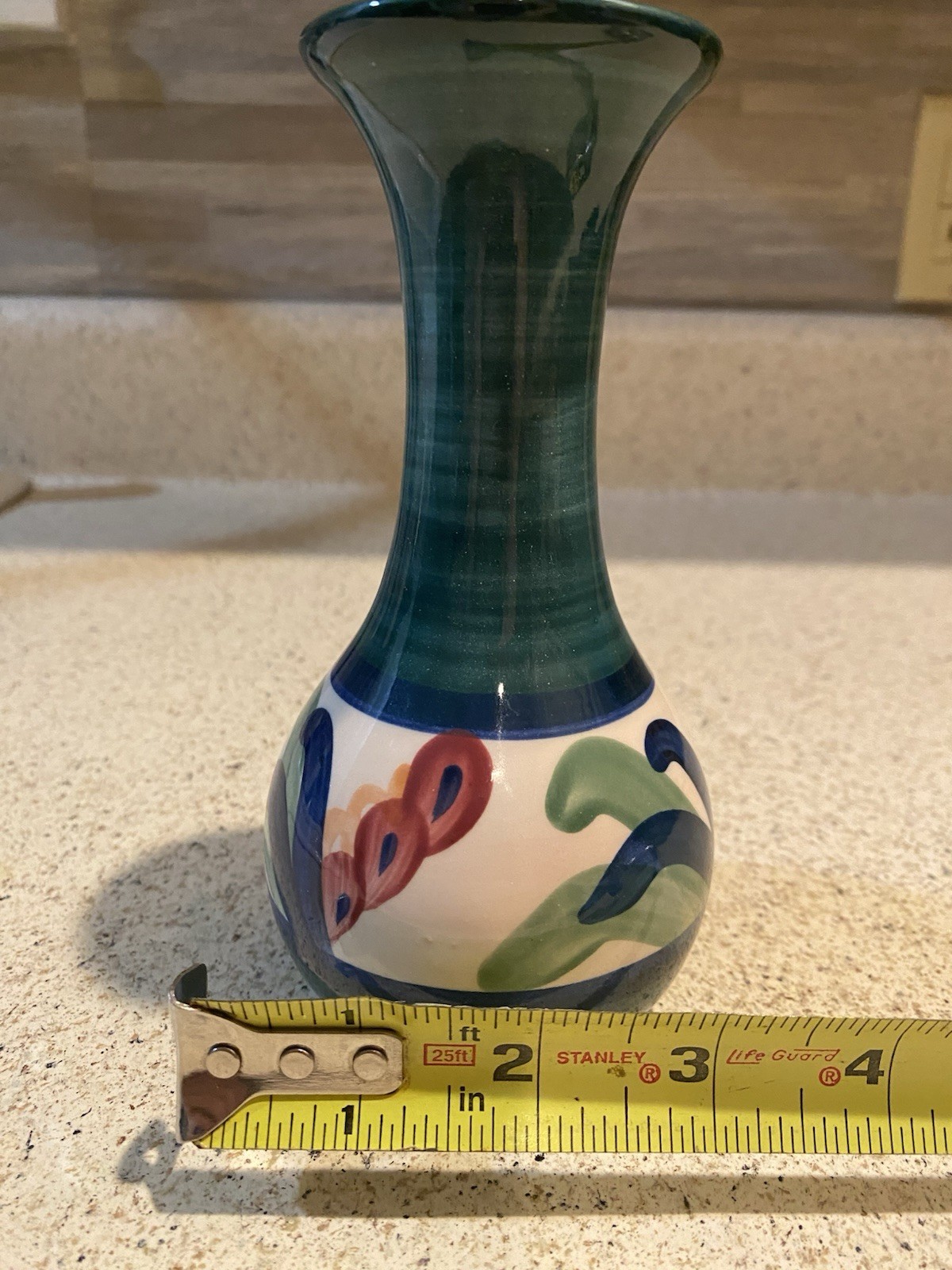 Vintage Gail Pittman Ceramic Bud Vase in the “Grapevine” Pattern Signed 1988