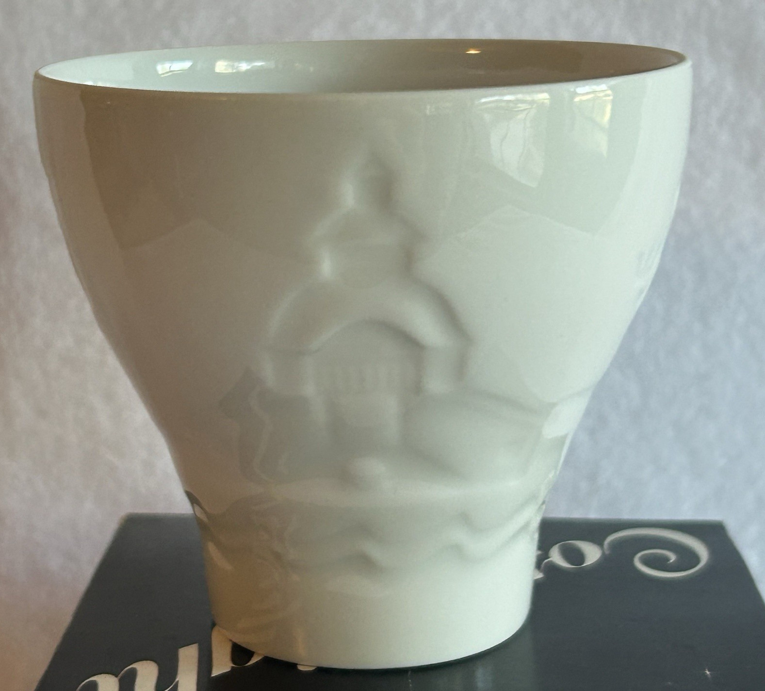 Rorstrand Sweden Tea Light Holder Embossed Blanc de Chine Souvenir Cozy Light