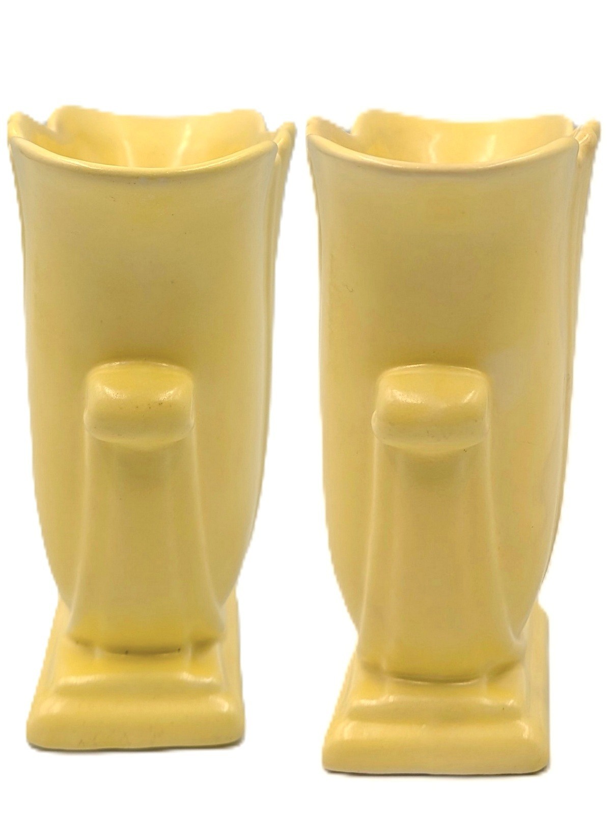 Vtg MCM Red Wing Miniature Bud Vase #874 Luster Yellow Art Deco 4 3/8 in.
