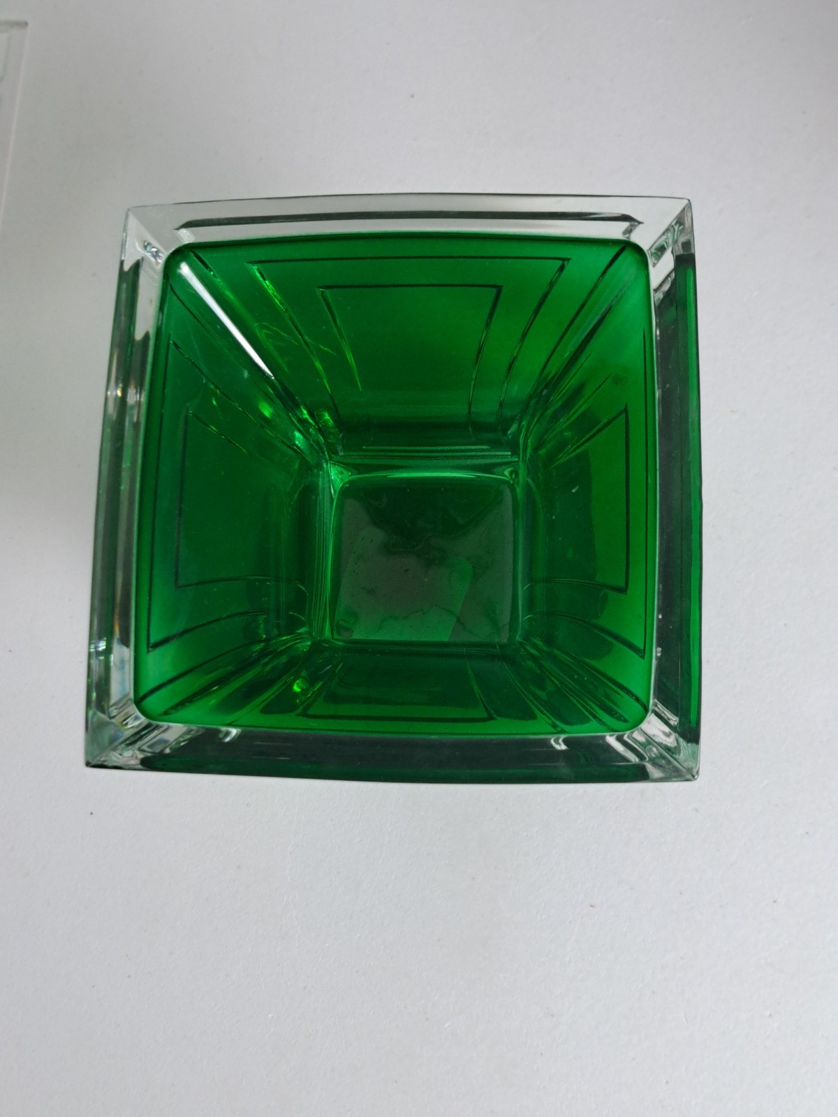 MIKASA VT133 610 “City Lights” Green Crystal Square Votive Candle Holder