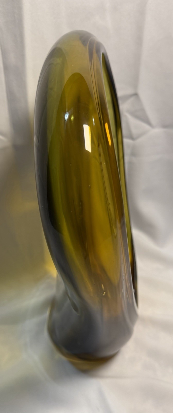 Large Murano Style Art Glass Freeform Sculptural Sommerso Vase 15.75” Appraised