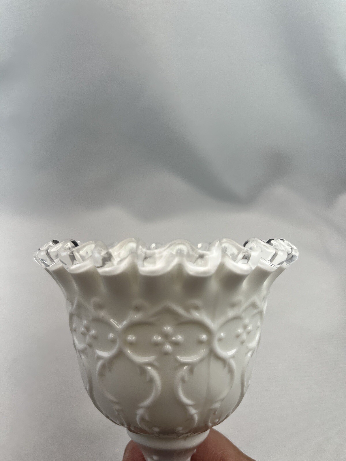 Fenton Silver Crest Spanish Lace Hand Bell, Ruffled Edges