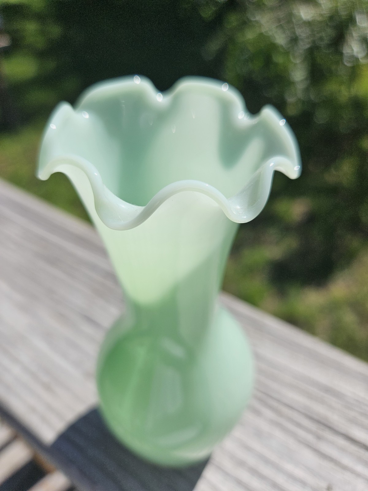Jade Vase Green Glass 6 Tall Bud Vase