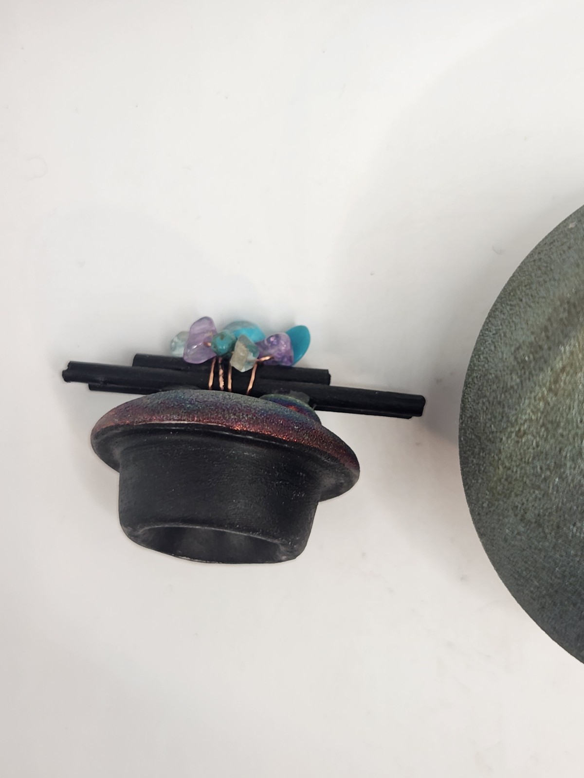 Jeremy Diller Signed Raku Pottery Dream Jar Lidded Vessel Turquoise