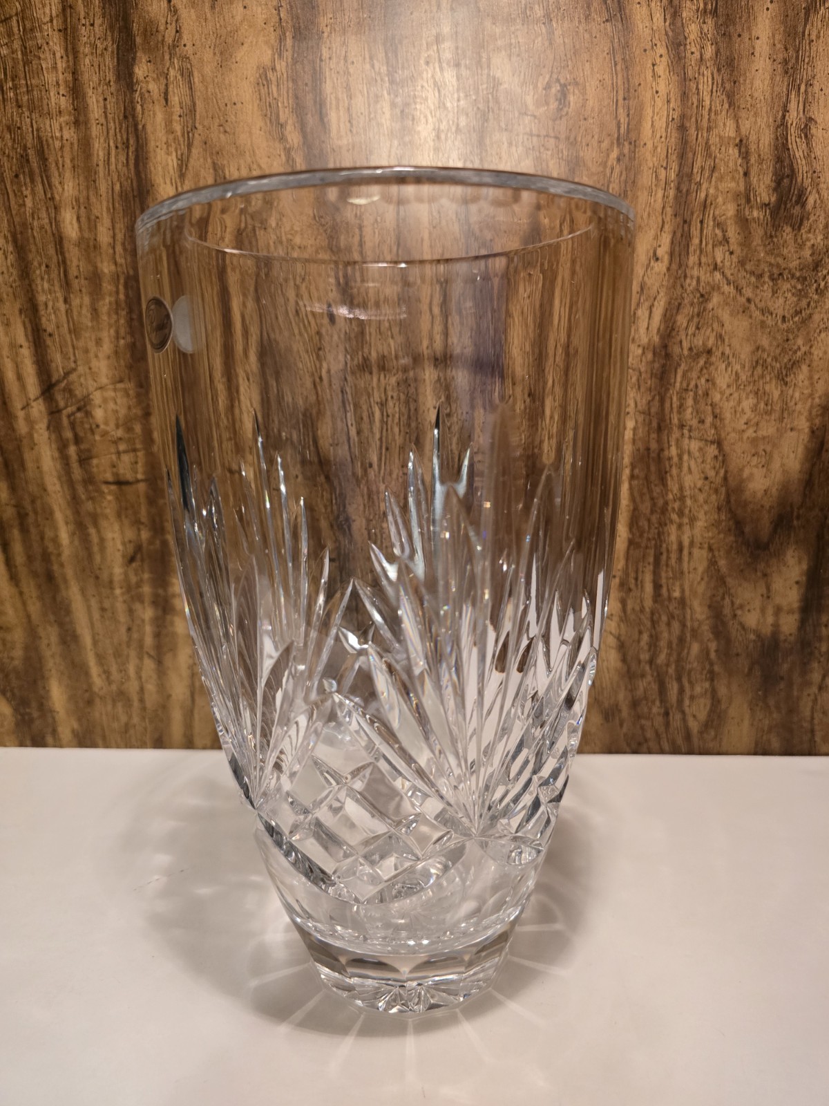 Rogaska Richmond 10″ Flared Crystal Vase Hand Cut Slovenia WITH STICKER