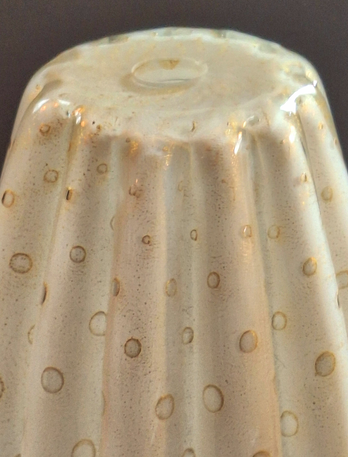 Alfredo Barbini Bullicante Art Glass Vase Lamp Drilled Vintage 1960s MCM Italian