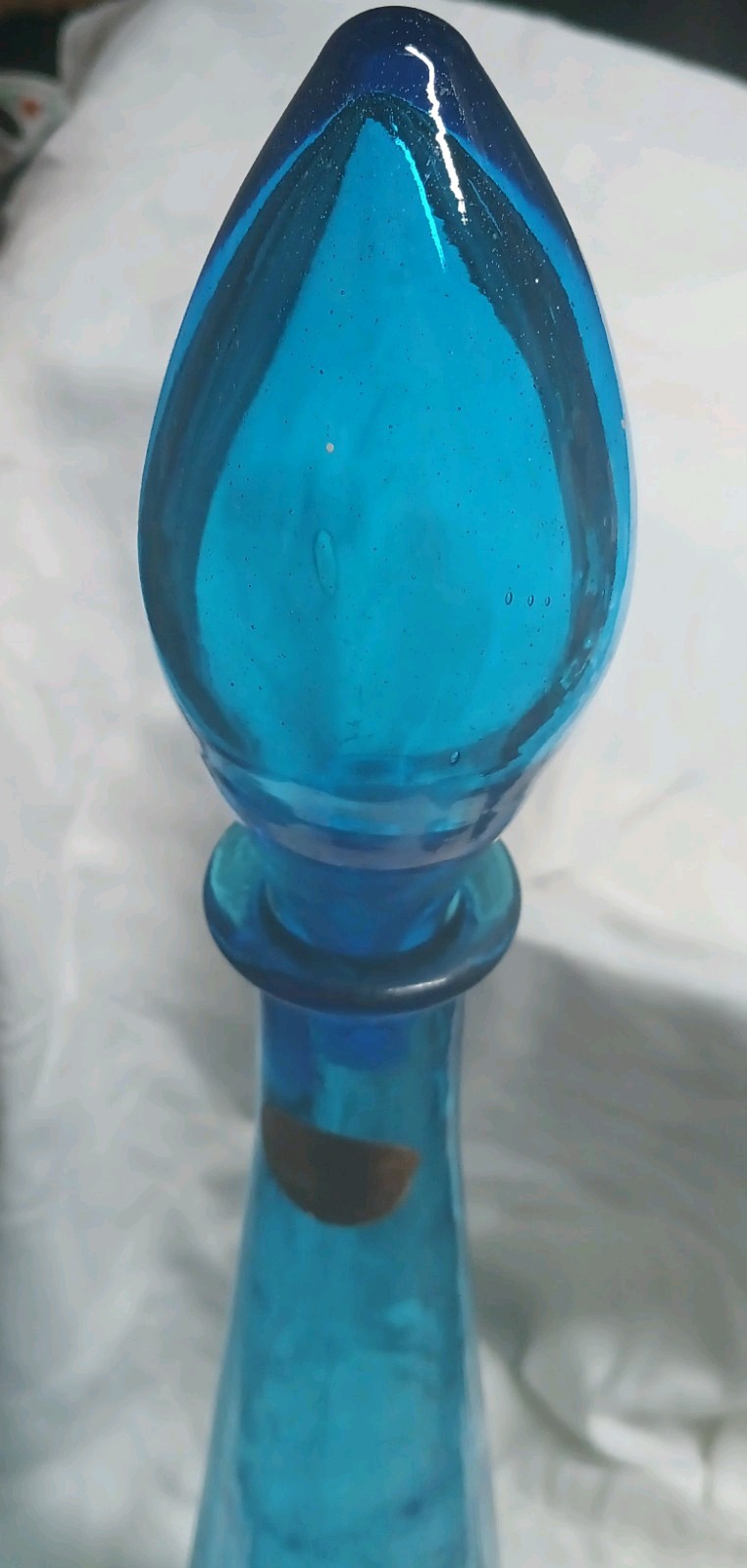 Creation Vinmax Blue Turquoise Bottle With Stopper Made In Italy 25″ Tall