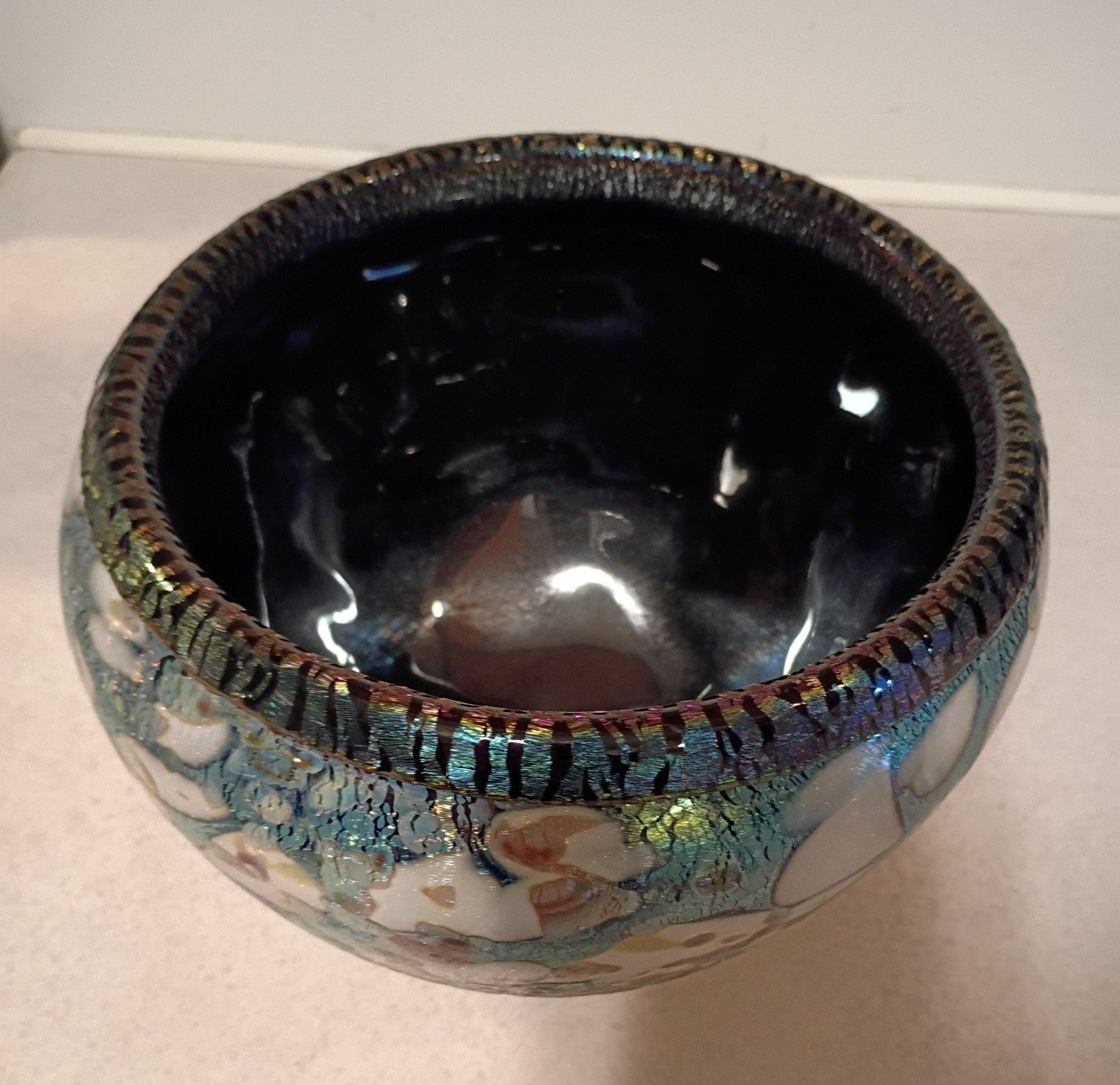 Amazing 2008 Signed Robert Eickholt Iridescent Cypriot Monet Art Glass Vase