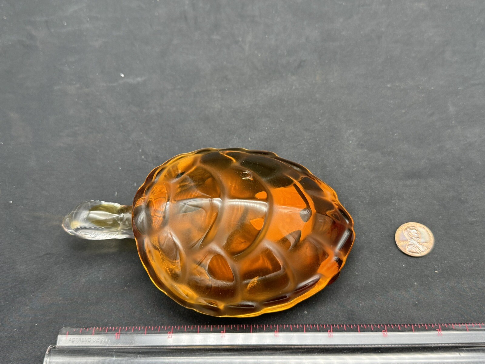 Lalique France Amber Caroline Turtle, 5 5/8″