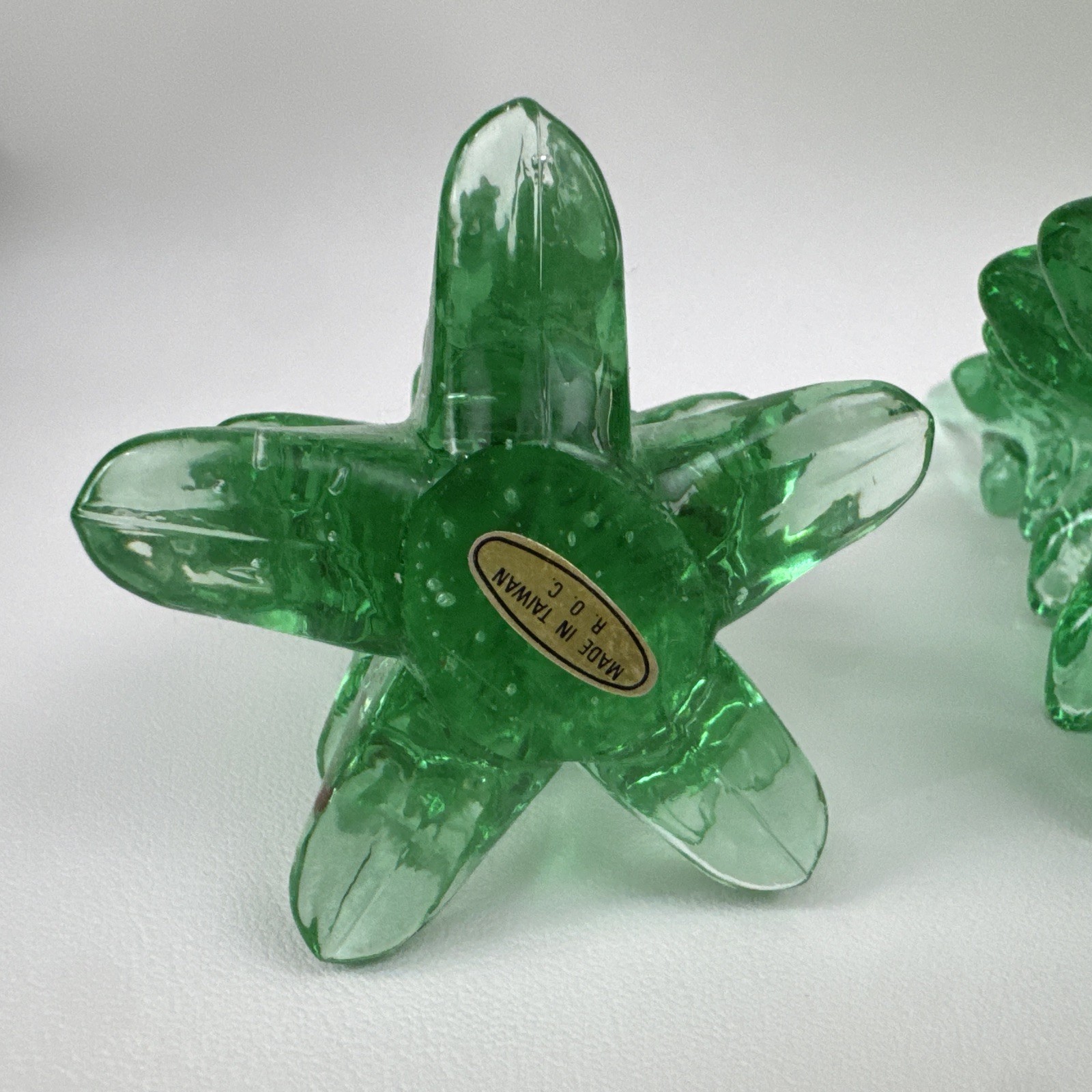 Vintage Christmas Evergreen Tree Green Molded Art Glass Figural Lot Decor