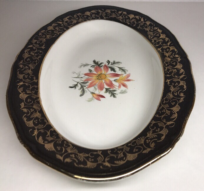 Oval Dish From Moulin Des Loups ORCHIES Model Clématite H 3.5 L 33 L 23 Cm N9