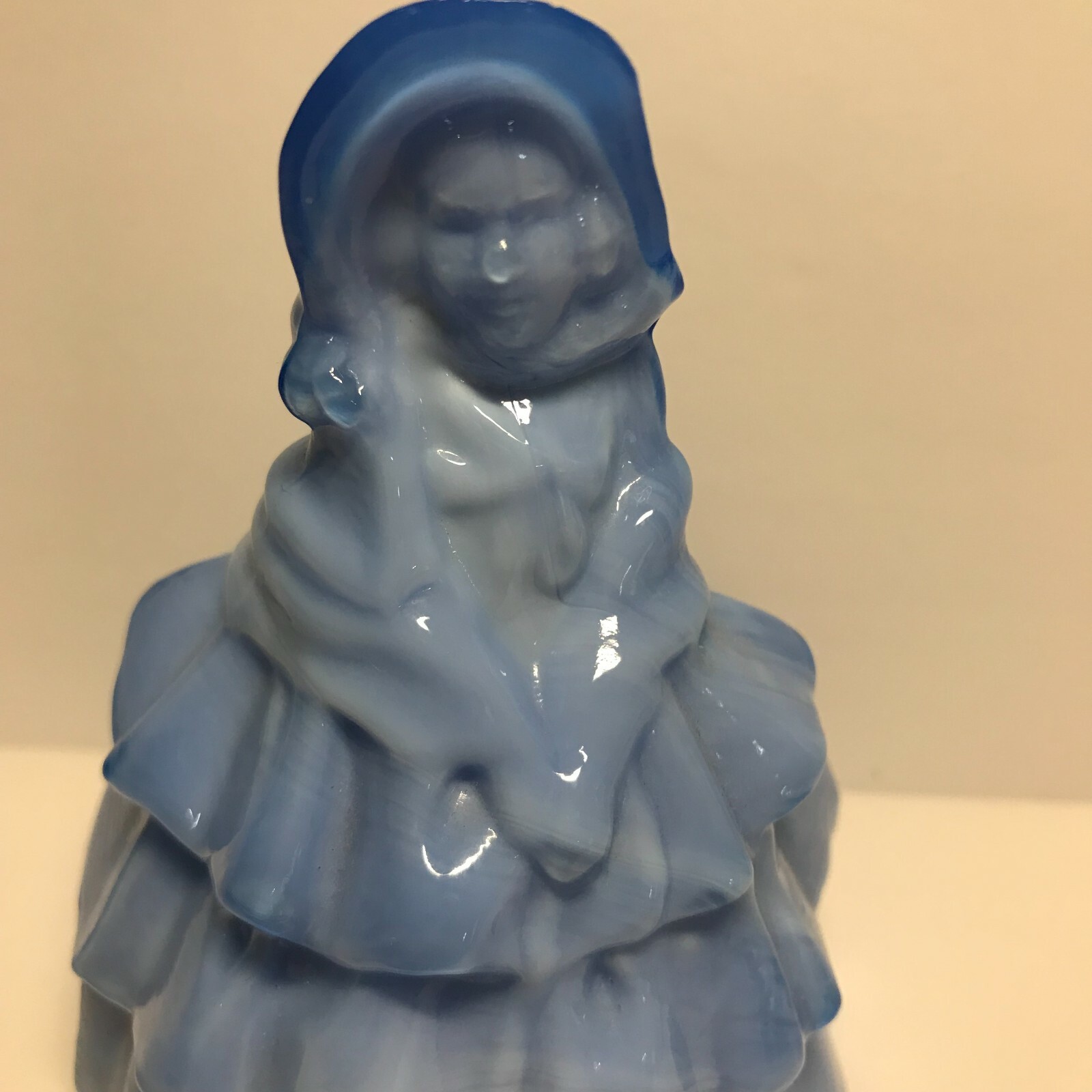 Boyd Art Glass Louise Lady Colonial Doll Figurine Delphinium Blue Slag Glass #5