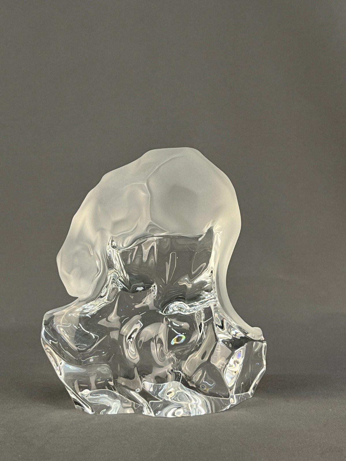 Rare HOYA Crystal Big Cat COUGAR Jaguar PUMA Leopard Figurine 6″ Paperweight