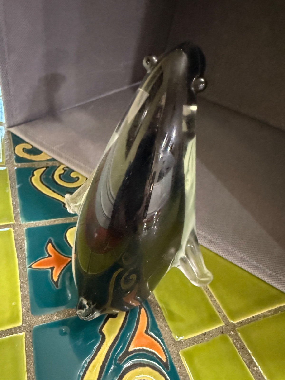 Penguin, Hand Blown Glass Murano-style Penquin 4.5” tall, purchased in Italy 50s