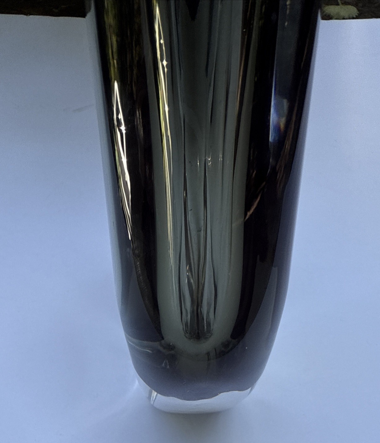 Orrefors – Nils Landberg Sommerso Clear and Smoke Glass 7-5/8″ Vase Signed