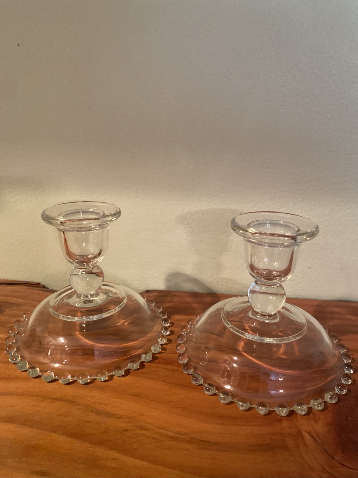 Vintage Set of Imperial CANDLEWICK clear glass candlestick holders