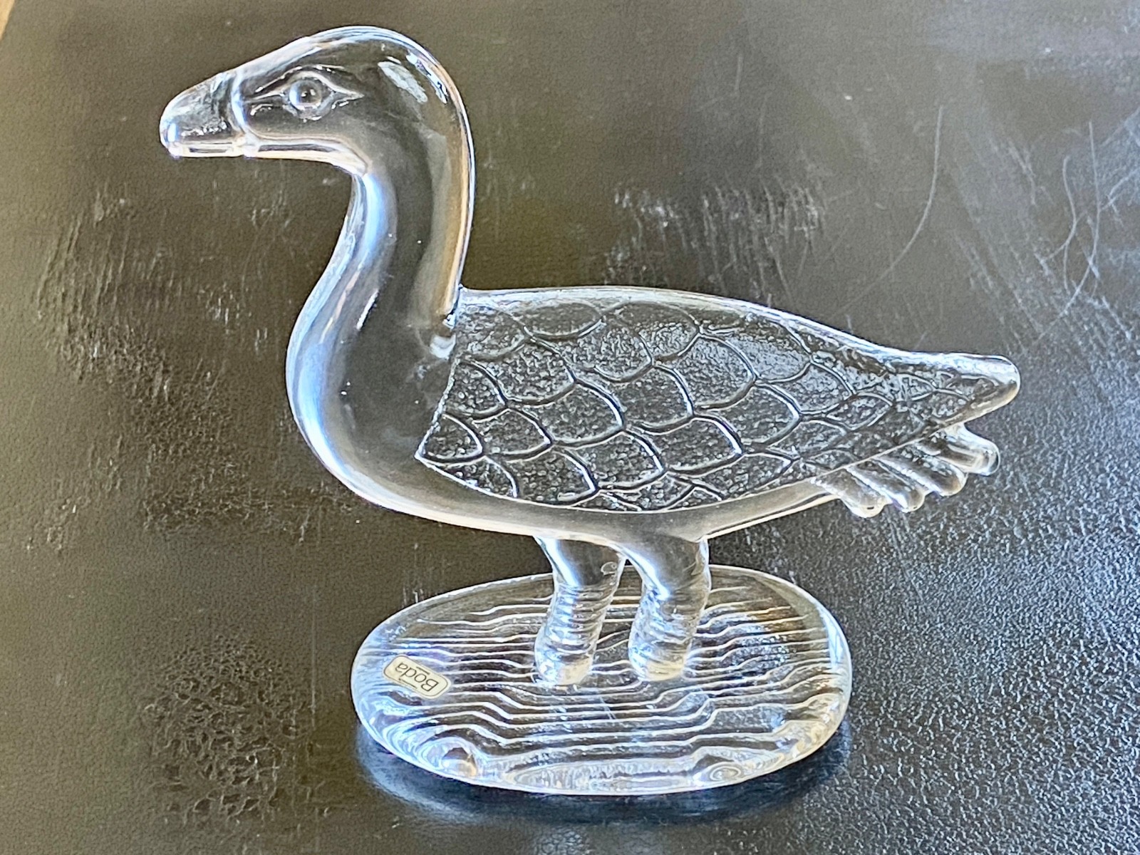 BODA KOSTA ART GLASS FIGURINE PELICAN DESIGNED BY BERTIEL VALLIEN ZOO SERIES ’75