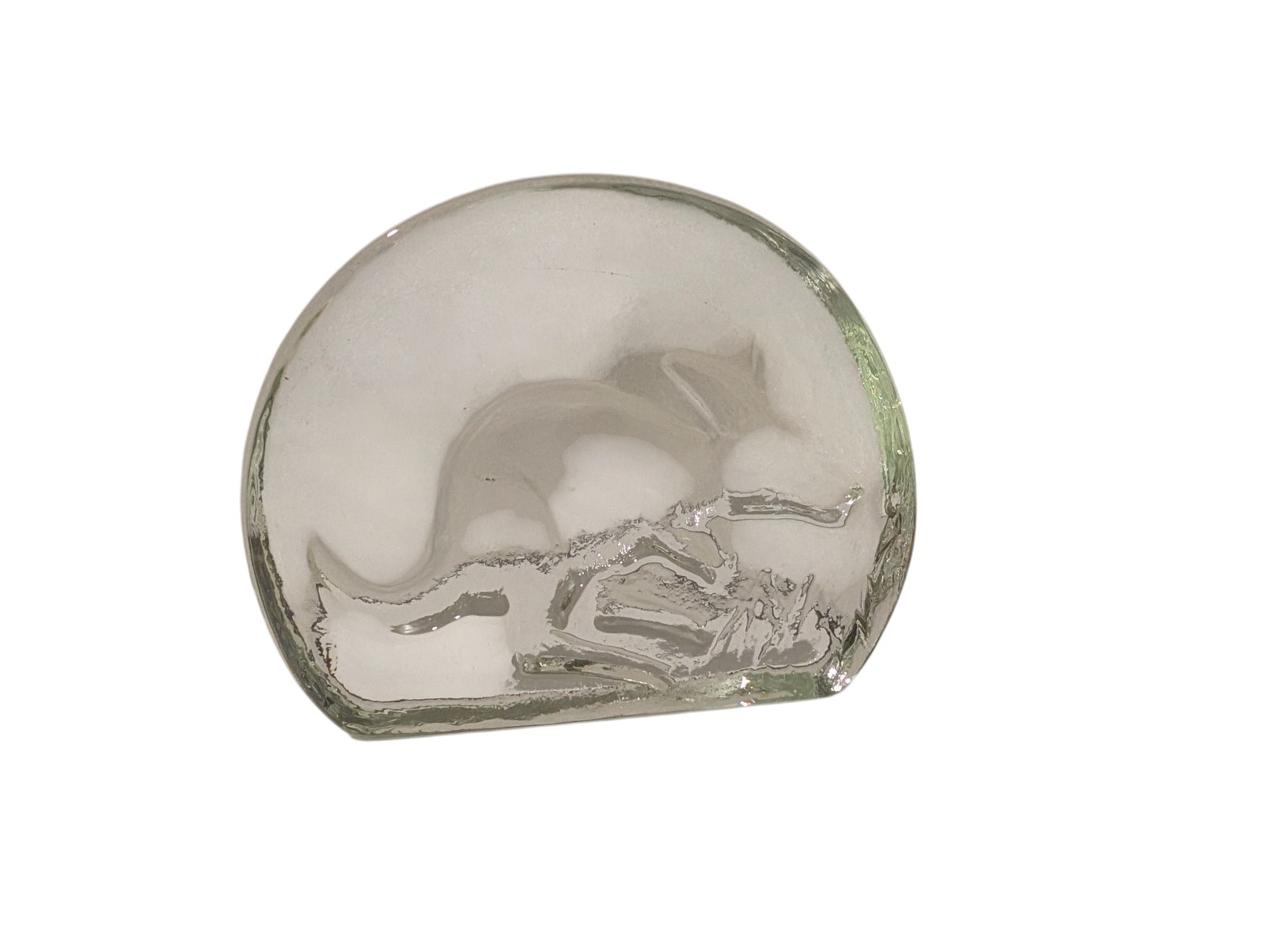 Vintage Nick Mount Budgeree Blown Glass Kangaroo Paperweight Figurine With Box