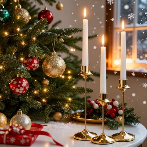 Joyyy Weighted Candlestick Holders Candle Stick Holder for Candlesticks, Gold
