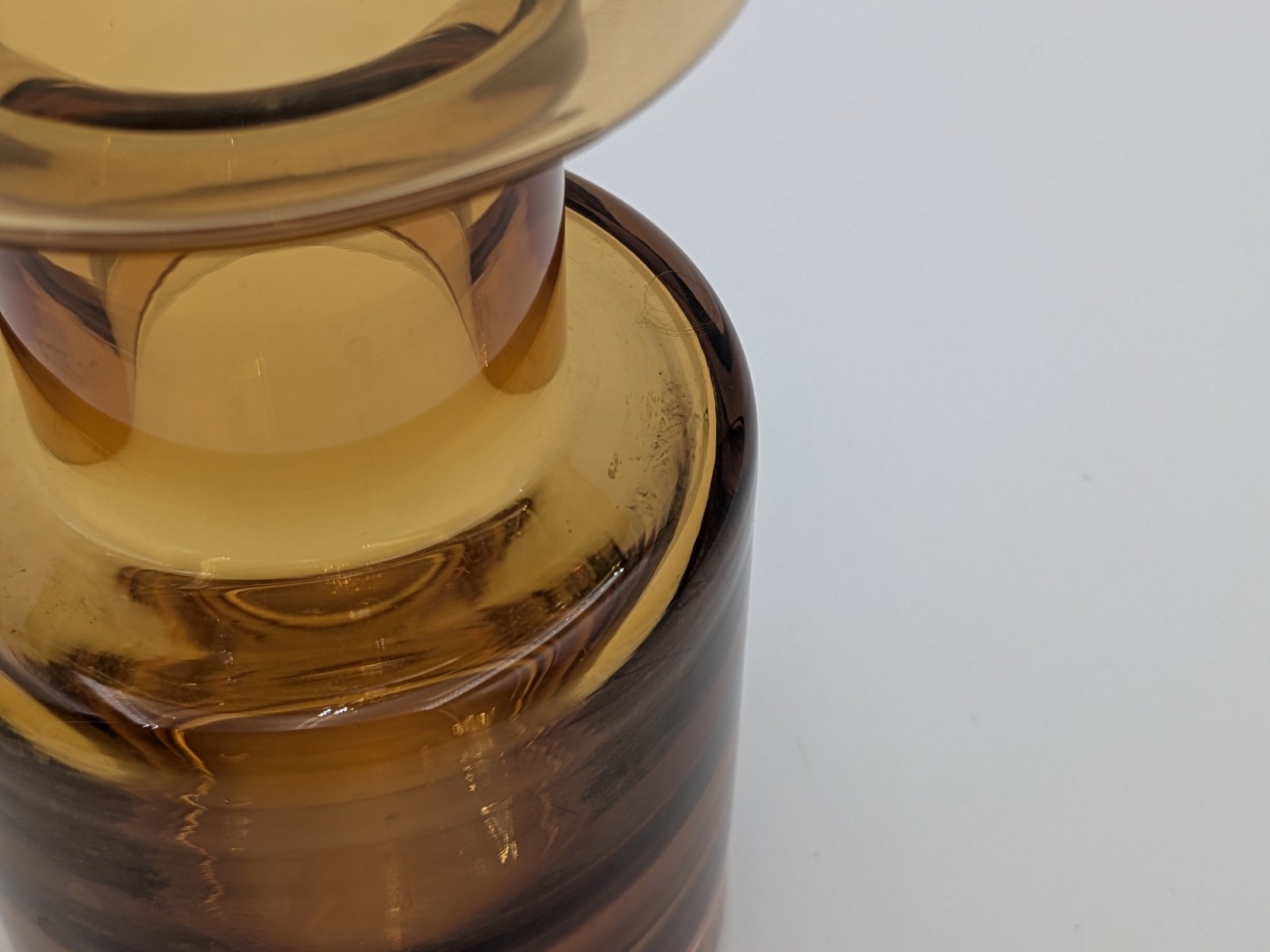 Retro Style Amber Geometric Stacked Vase