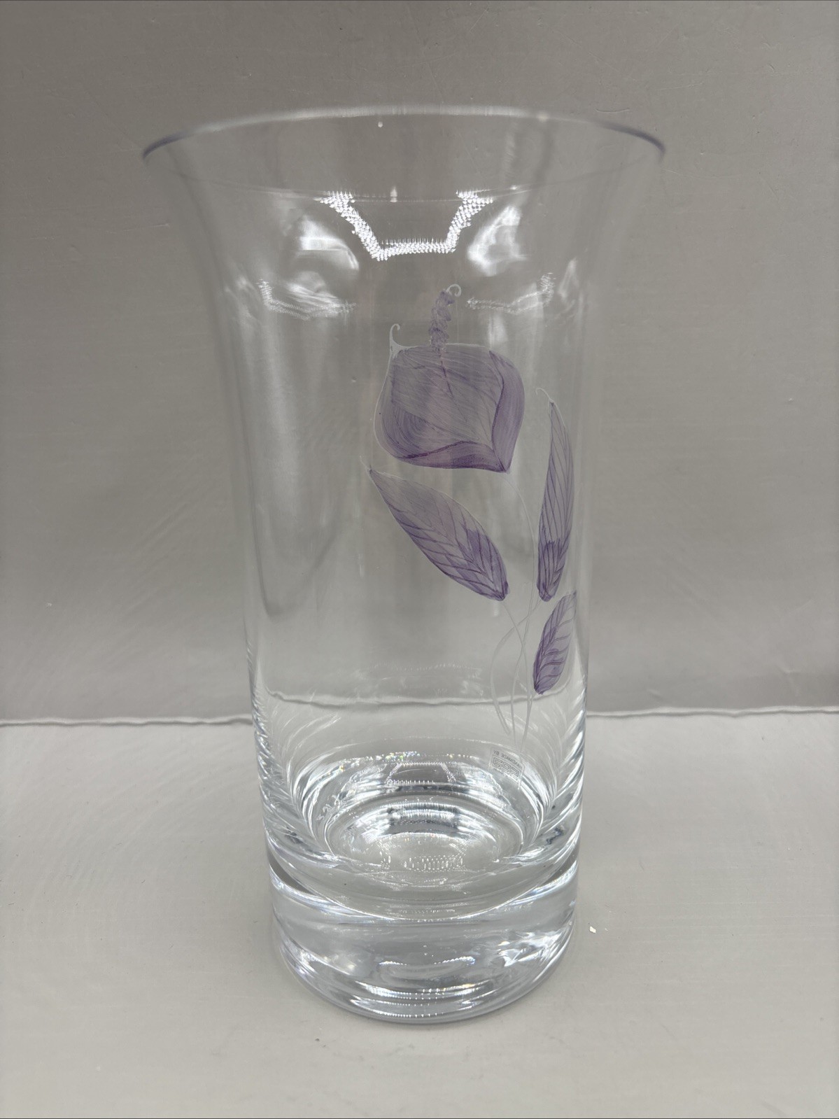 Vintage Sea Glasbruk Kosta Boda Art Glass Vase Rune Strand Flower Design