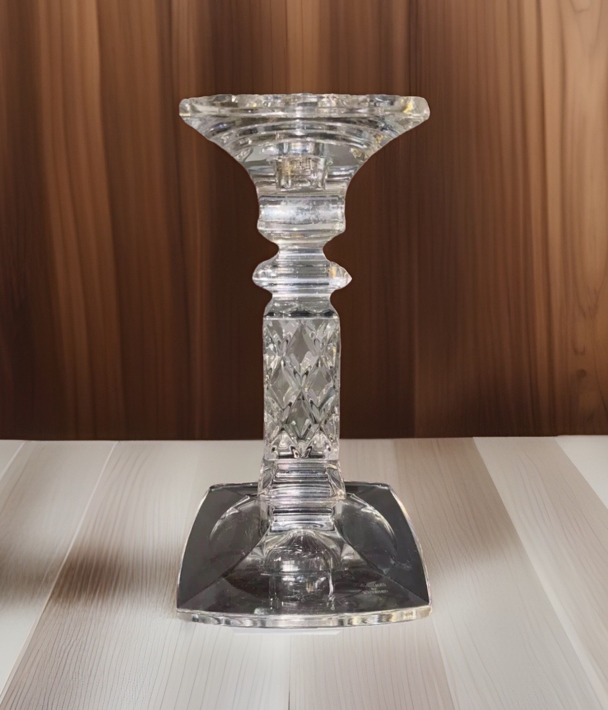 MARQUIS By WATERFORD Candlestick 8” LEAD CRYSTAL Candle Holder-No Box